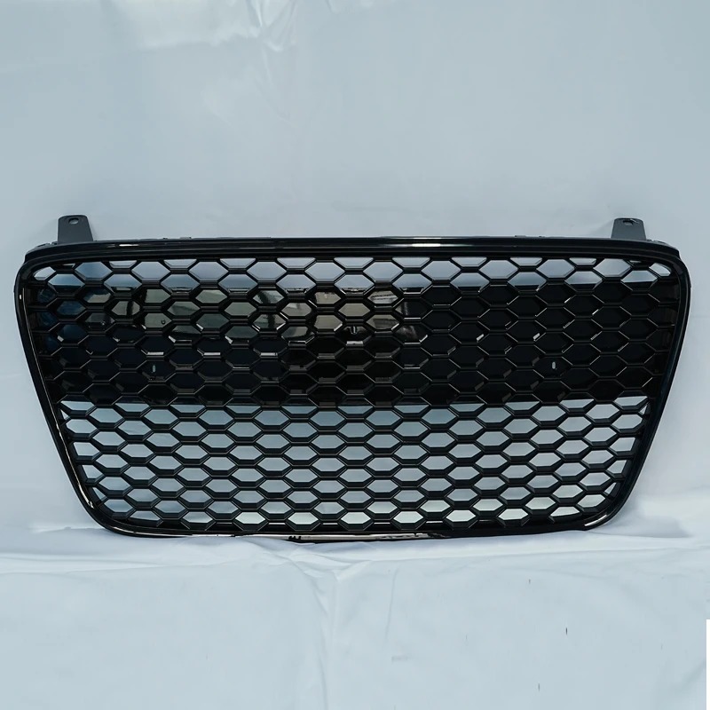 Car R8 Upgraded RS8 Style Honeycomb Front Grille R8 Mesh Gloss Black Front Bumper Grill for  R8 2007-2016